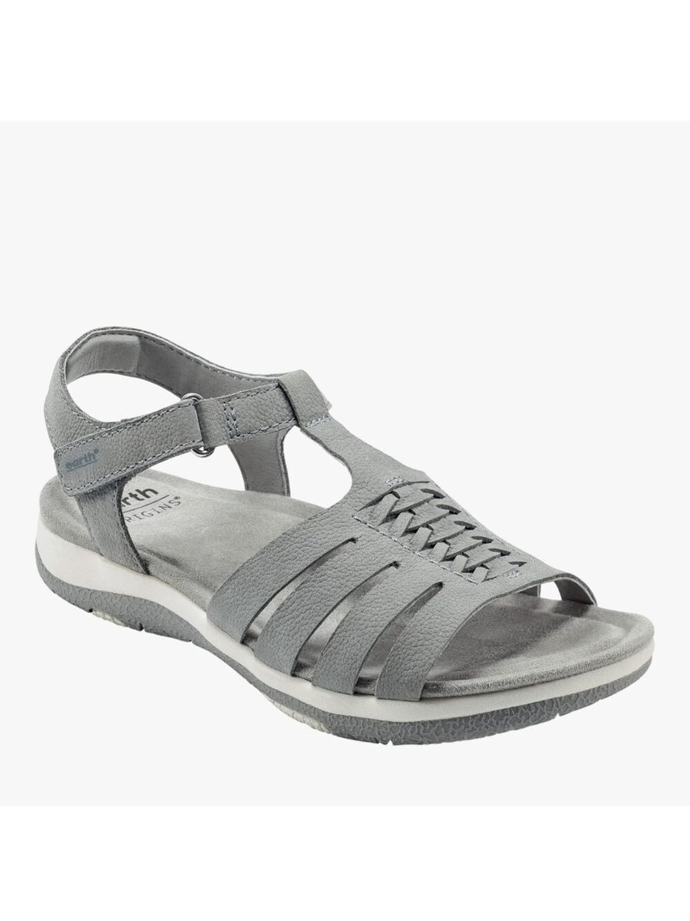 Earth Origins Women's Gray Braided Strap Sandals